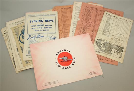 Twenty 1946-53 London Football club programmes,